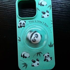 Panda-Themed Green iPhone 15 pro max case